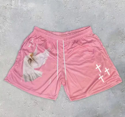 Y2K x MASREV  ANGEL GYM SHORTS