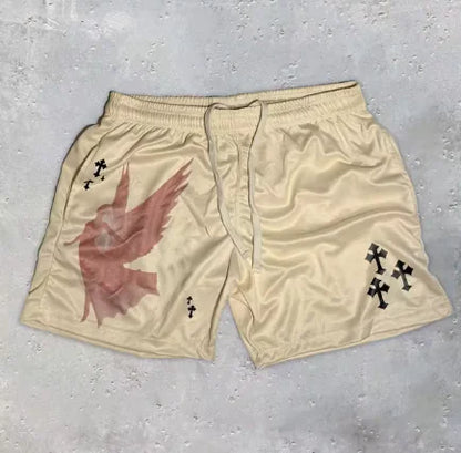 Y2K x MASREV  ANGEL GYM SHORTS