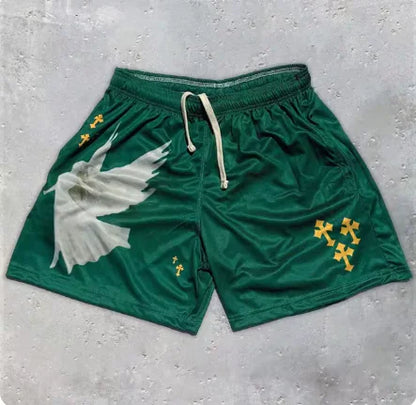 Y2K x MASREV  ANGEL GYM SHORTS